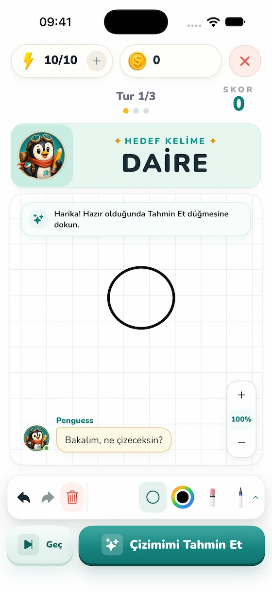 Penguess oyunundan ekran görüntüsü